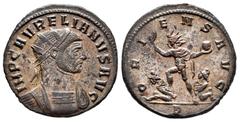 Roman Imperial Aurelian. Antoninianus. 274 d.C. Serdica. (Ric-V 1. 278). Anv.: IMP C AVRELIANVS AVG, radiate and cuirassed bust to right . Rev.: ORIENS AVG, Sol walking to left, holding globe and rais