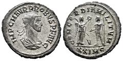 Roman Imperial Probus. Antoninianus. 280 d.C. Cyzicus. (Spink-11968). (Ric-908). Rev.: CONCORDIA MILITVM / V. Victory presenting wreath to Probus. In exergue XXIMC. 4,07 g. Almost XF. Est...40,00. Spa