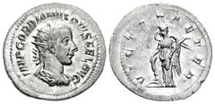 Roman Imperial Gordian III. Antoninianus. 244 AD. Rome. (Ric-155). (Rsc-349). Anv.: IMP GORDIANVS PIVS FEL AVG, radiate, draped and cuirassed bust of Gordian III right, seen from behind. Rev.: VICTORI