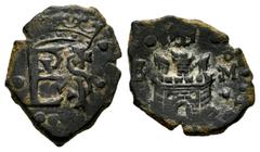 Philip II (1556-1598) Philip II (1556-1598). Blanca. Burgos. M. (Cal-33). (Jarabo-Sanahuja-A51, plate coin). Ae. 1,65 g. Choice VF. Est...60,00. Spanish Description: Felipe II (1556-1598). Blanca. Bur