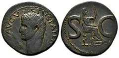 Roman Imperial Divus Augustus. Unit. 15-16 AD. Rome. (Ric-I 72). (Bmcre-151). Anv.: [DIVVS] AVGVSTVS PATER, radiate head to left; star above, thunderbolt before. Rev.: Draped female figure seated to r