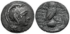 Greek Coins Attica. Athens. New Style Tetradrachm. 152-151 BC. Ammonios, Kallias, and Epiphanes magistrates. (Hgc-4, 1602). (Thomson-593c). Anv.: Helmeted head of Athena rigth. Rev.: Owl standing to t