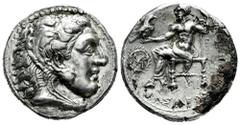Greek Coins Seleukid Kingdom. Seleukos I Nikator. Fourée Tetradrachm. 311-300 BC. Babylon. In the name and types of Alexander III of Macedon. (Price-3746). (SC-82.5a). (Hgc-9,10f). Anv.: Head of Herak