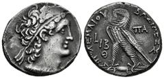 Greek Coins Ptolemaic Kings of Egypt. Cleopatra III and Ptolemy X Alexander I. Tetradrachm. RY 12 of Cleopatra and 9 of Ptolemy = 106/5 BC. Alexandria. (Svoronos-1728). (Sng Cop-359). Anv.: Diademed h
