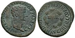 Celtiberian Coins Bilbilis. Time of Caligula. Unit. 37-41 AD. Calatayud (Zaragoza). (Abh-286). Anv.: C. CAESAR. AVG. GERMANICVS. IMP. around laureate head of Caligula right. Rev.: II.VIR within laurel