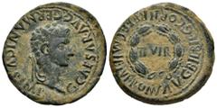 Celtiberian Coins Bilbilis. Time of Caligula. Unit. 37-41 AD. Calatayud (Zaragoza). (Abh-286). Anv.: C. CAESAR. AVG. GERMANICVS. IMP. around laureate head of Caligula right. Rev.: II.VIR within laurel