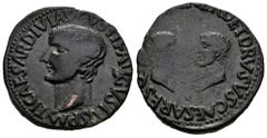 Celtiberian Coins Carthage Nova. Time of Tiberius. Unit. 14-36 AD. Cartagena (Murcia). (Abh-600). Anv.: TI. CAESAR. DIVI. AVGVSTI. F. AVGVSTVS. P. M. Bare head of Tiberius left. Rev.: Heads of Nero an