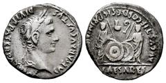 Roman Imperatorial Augustus. Denarius. 7-6 BC. Lugdunum. (Ffc-22). (Ric-207). (Cal-852). Anv.: CAESAR AVGVSTVS DIVI. F. PATER. PATRIE, his laureate head right. Rev.: C.L. CAESARES AVGVSTI. F. COS. DES