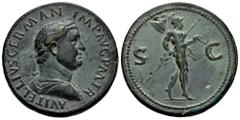 Roman Imperial Vitellius. Paduan sestertius. 1600-1900. (HMB-I.46). (Klawans-4). (Lawrence-28). Anv.: A VITELLIVS GERMAN IMP AVG P M TR, laureate and draped bust to right. Rev.: Helmeted figure of Mar