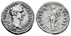 Roman Imperial Nerva. Denarius. 97 AD. Rome. (Ric-II 16). (Bmcre-37). (Rsc-66). Anv.: IMP NERVA CAES AVG P M TR P COS III P P, laureate head to right. Rev.: FORTVNA AVGVST, Fortuna standing facing, he