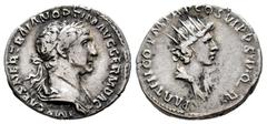 Roman Imperial Trajan. Denarius. 116-117 AD. Rome. (Ric-326). (Bmcre-624). (Rsc-189a). Anv.: IMP CAES NER TRAIAN OPTIM AVG GERM DAC, laureate and draped bust right. Rev.: PARTHICO P M TR P COS VI P P 