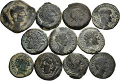 Large Lots Lot of 11 Coins from Ancient Hispania and the Roman Empire. Containing the next mints: Konterbia Karbia, Emerita Augusta, Gades, Acci, Obulco and Cástulo together with a Sestertius of Gordi