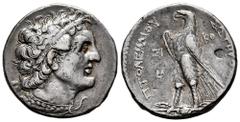 Greek Coins Ptolemaic Kings of Egypt. Ptolemy II Philadelphos. Tetradrachm. 285-246 BC. Sidon. (Svoronos-713). Anv.: Diademed bust of Ptolemy I right, wearing aegis . Rev.: Eagle standing left on thun