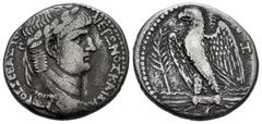 Roman Imperial Nero. Seleucis and Pieria. Tetradrachm. Ry 6 and Year 108 = 59/60 AD. Antioch. (RPC-4180). (McAlee-256). Anv.: NEPΩNOΣ ΚΑΙΣΑΡOΣ ΣΕΒΑΣΤΟ[Σ], laureate bust right, wearing archaic aegis. R