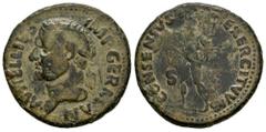 Roman Imperial Vitellius. Unit. 69 AD. Tarraco. (Ric-40). (Bmcre-99/102). Anv.: A VITELLIVS IMP GERMAN, laureate head left. Rev.: CONSENSVS EXERCITVVM, Mars, helmeted, naked except for cloak floating 