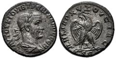 Roman Imperial Trebonianus Gallus. Seleucis and Pieria. Tetradrachm. 250-251 AD. Antioch. (Prieur-668). (McAlee-1172g). Anv.: AVTOK K Γ OVIB TPЄB ΓAΛΛOC CЄB, Laureate, draped and cuirassed bust to rig