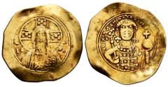 Byzantine Empire Michael VII Ducas. Histamenon nomisma. 1071-1078 AD. Constantinople. (Doc-2d). (Sear-1868). Anv.: Half-length bust of Christ Pantokrator facing; IC-XC across fields. Rev.: ⧾ MIXAHΛ RA