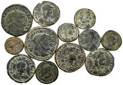 Large Lots Lot of 12 coins from the Roman Empire. Different values, mints and emperors such as: Maximianus, Constantius I, Constantine I, Theodosius I, Honorius and Valentinian I. Ae. TO EXAMINE. Choi