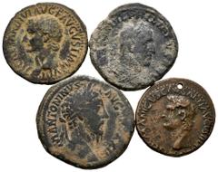 Large Lots Lot of 4 coins from the Roman Empire. As Claudius I, As of Tiberius (Scarce), Sestertius of Marcus Aurelius and Sestertius of Philip I. Ae. TO EXAMINE. F/VF. Est...160,00. Spanish Descripti