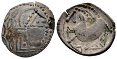 Greek Coins Celts in Eastern Europe. Uncertain tribe. Tetradrachm. Siglo II a.C. Mint in the northern Carpathian region. Schnabelpferd Type. (Göbl-OTA pl. 28, 326/4). (H. Lanz-668). Anv.: Celticised, 