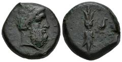 Greek Coins Sicily. Syracuse. AE 24. 344-339/8 a.C. Time of Timoleon and the Third Democracy. (CNS-II 72). (Sng Ans-477/88). (Hgc-2, 1440). Anv.: Laureate head of Zeus Eleutherios to right; ZEΥΣ ΕΛΕYΘ