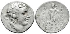 Greek Coins Thrace. Thasos. Tetradrachm. 148-90/80 a.C. (Sng Cop-1039). (Bmc-72). (Hgc-6, 359). Anv.: Head of Dionysos to right, wearing ivy wreath. Rev.: HPAKΛEOYΣ ΣΩTHPOΣ, Herakles standing to left,