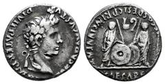 Roman Imperatorial Augustus. Denarius. 7-6 a. C. Lugdunum. (Ffc-22). (Ric-207). (Cal-852). Anv.: CAESAR AVGVSTVS DIVI. F. PATER. PATRIE, his laureate head right. Rev.: C.L. CAESARE(S AVGVSTI. F). COS.
