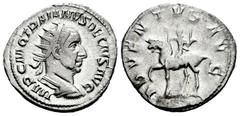 Roman Imperial Trajan Decius. Antoninianus. 249-250 d.C. Rome. (Ric-IV 11b). (Rsc-4). Anv.: IMP C M Q TRAIANVS DECIVS, radiate, draped and cuirassed bust to right. Rev.: ADVENTVS AVG, Trajan Decius on