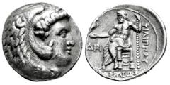 Greek Coins Kingdom of Macedon. Philip III Arrhidaios. Tetradrachm. 320-315 BC. Babylon. Struck under Seleukos I as satrap. (Price-P144 (Arados)). (SC-Ad 43.1). Anv.: Head of Herakles to right, wearin