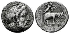 Greek Coins Seleukid Kingdom. Seleukos I Nikator. Drachm. 296-281 BC. Seleukeia on the Tigris. (SC-131.7). (Hgc-9, 32a). Anv.: Laureate head of Zeus right. Rev.: ΒΑΣΙΛΕΩΣ ΣΕΛΕΥΚΟΥ, Athena, brandishing