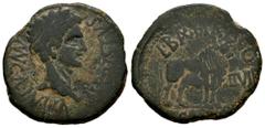 Celtiberian Coins Calagurris. Augustus period. Unit. 27 BC - 14 AD. Calahorra (La Rioja). (Abh-416). (Pueyo-112c). (Acip-3122c). Anv.: MVN. CL. IVLIA. AVGVSTVS. Laureate head of Augustus right. Rev.: 