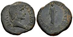 Celtiberian Coins Carthage Nova. Augustus period. Unit. 27 BC - 14 AD. Cartagena (Murcia). (Abh-576). Anv.: AVGVSTVS. DIVI. F. Laureate head of Augustus right. Rev.: Priest facing, M. POSTVM. ALBIN. L