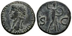Roman Imperial Claudius. Unit. 41-50 AD. Rome. (Ric-I 100). (Bmcre-149). Anv.: TI CLAVDIVS CAESAR AVG P M TR P IMP, bare head to left. Rev.: Minerva standing facing, head to right, hurling javelin and