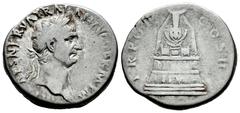 Roman Imperial Trajan. Cistophorus. 98-99 AD. Uncertain mint in Asia Minor. (Ric-II 722). (Rsc-609). Anv.: IMP CAES NERVA TRAIAN AVG GERM P M, laureate bust right. Rev.: TR POT COS II, Cult statue of 