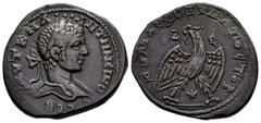 Roman Imperial Elagabalus. Seleucis and Pieria. Tetradrachm. 219 AD. Antioch. (Prieur-249). (McAlee-758). Anv.: AVT K M A ANΤѠNЄINOC CЄB, laureate bust to right, slight drapery on far shoulder. Rev.: 