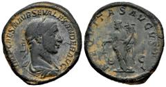 Roman Imperial Severus Alexander. Sestertius. 222-231 AD. Rome. (Ric-547). Anv.: IMP CAES M AVR SEV ALEXANDER AVG, laureate and draped bust right. Rev.: AEQVITAS AVGVSTI, Aequitas standing left, holdi
