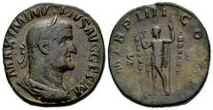 Roman Imperial Maximinus I. Sestertius. 238 AD. Rome. (Spink-8336). (Ric-40). Rev.: P M TR P II COS PP. Ae. 2066,00 g. VF. Est...90,00. Spanish description: Maximino I. Sestercio. 238 d.C. Roma. (Spin