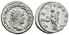 Roman Imperial Trajan Decius. Antoninianus. 249-251 AD. Rome. (Ric-IV 28b). (Rsc-105). Anv.: IMP C M Q TRAIANVS DECIVS AVG. Radiate, draped and cuirassed bust to right. Rev.: VBERITAS AVG, Uberitas st