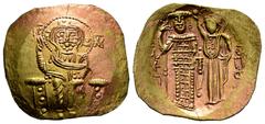 Byzantine Empire John III Ducas-Vatazes. Hyperpyron. 1222-1254 AD. Uncertain mint. Emperor of Nicaea. (Doc-12). (Sear-2073). Anv.: Christ Pantokrator enthroned facing, IC-XC across upper fields. Rev.:
