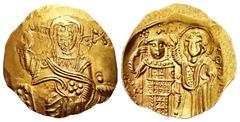 Byzantine Empire John III Ducas-Vatazes. Hyperpyron. 1232-1254 AD. Magnesia. Emperor of Nicaea. (Doc-62a.2). (Sear-2073). Anv.: Christ Pantokrator enthroned facing; IC-XC across upper fields. Rev.: Jo