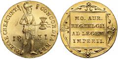 NETHERLAND'S GOLD | THE GRAIN COLLECTION Netherlands, Ducat 1831 - Kingdom of Holland, UtrechtAn example of the rarer, original minting in Utrecht, not from the Russian issue with a mintage 2.5 times 