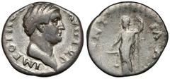 Ancient coins Otho (69 AD) Denarius, RomeObverse: IMP OTHO CAESAR AVG TR PBare head right.Reverse: PONT MAXAequitas, draped, standing left, holding scales and sceptre.Silver, diameter 17 mm, weight 2,