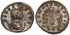 Ancient coins Severina (270-275 AD) Antoninian, SerdicaObverse: SEVERINA AVGDiademed and draped bust right, on crescent. Reverse: CONCORDIA AVGG / KAΔSeverina, standing right, and Aurelian, standing l