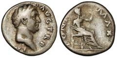 Ancient coins Otho (69 AD) DenariusObverse: IMP OTHO CAESAR AVG TR PHead right. Reverse: PONT MAX Jupiter seated on a throne, right. Silver, diameter 17.5 mm, weight 3.21 g.Bardzo rzadki denar jednego
