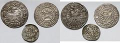 Medieval Poland Aleksander Jagiellończyk, Półgrosze i denar - zestaw (3szt)W zestawie ładny półgrosz wileński i rzadszy denar z renesansowym A.