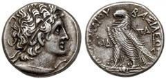 Ancient coins Greece, Ptolemaic Kingdom, Ptolemy XII (80-58 BC) Tetradrachm, AlexandriaDated year 14 = 68/7 B.C. Obverse: Diademed head of Ptolemy I right, wearing aegis.Reverse: ΠTOΛEMAIOY BAΣIΛEΩΣ /