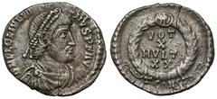 Ancient coins Julian II Apostata (360-363 AD) Siliqua, ArlesObverse: D N FL CL IVLIANVS P F AVGDiademed, draped and cuirassed bust right. Reverse: VOT / X / MVLT / XX // T CONSTLegend in four lines wi