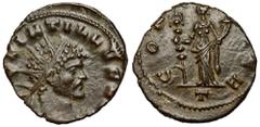 Ancient coins Quintillus (270 n.e.) Antoninian, MediolanumAwers: Popiersie cesarza w koronie promienistej, zbroi i paludamentum, w prawo, w otoku legenda IMP QVINTILLVS AVGRewers: Concordia stojąca w 