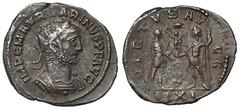 Ancient coins Karynus (283-285 n.e.) Antoninian, AntiochiaAwers: Popiersie cesarza w koronie promienistej i zbroi, w prawo, w otoku legenda IMP C M AVR CARINVS P F AVGRewers: Cesarz otrzymujący od Jow