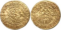 COINS POLAND Jan II Kazimierz, Dukat Toruń 1659 HD-L Dość ładny w prezencji, ale trochę 'wyświecony' na reliefie, lekko pofalowany, oraz zgodnie z informacją z poprzedniego opisu aukcyjnego, z poprawi